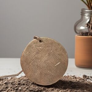 Round Textured Pendant Necklace